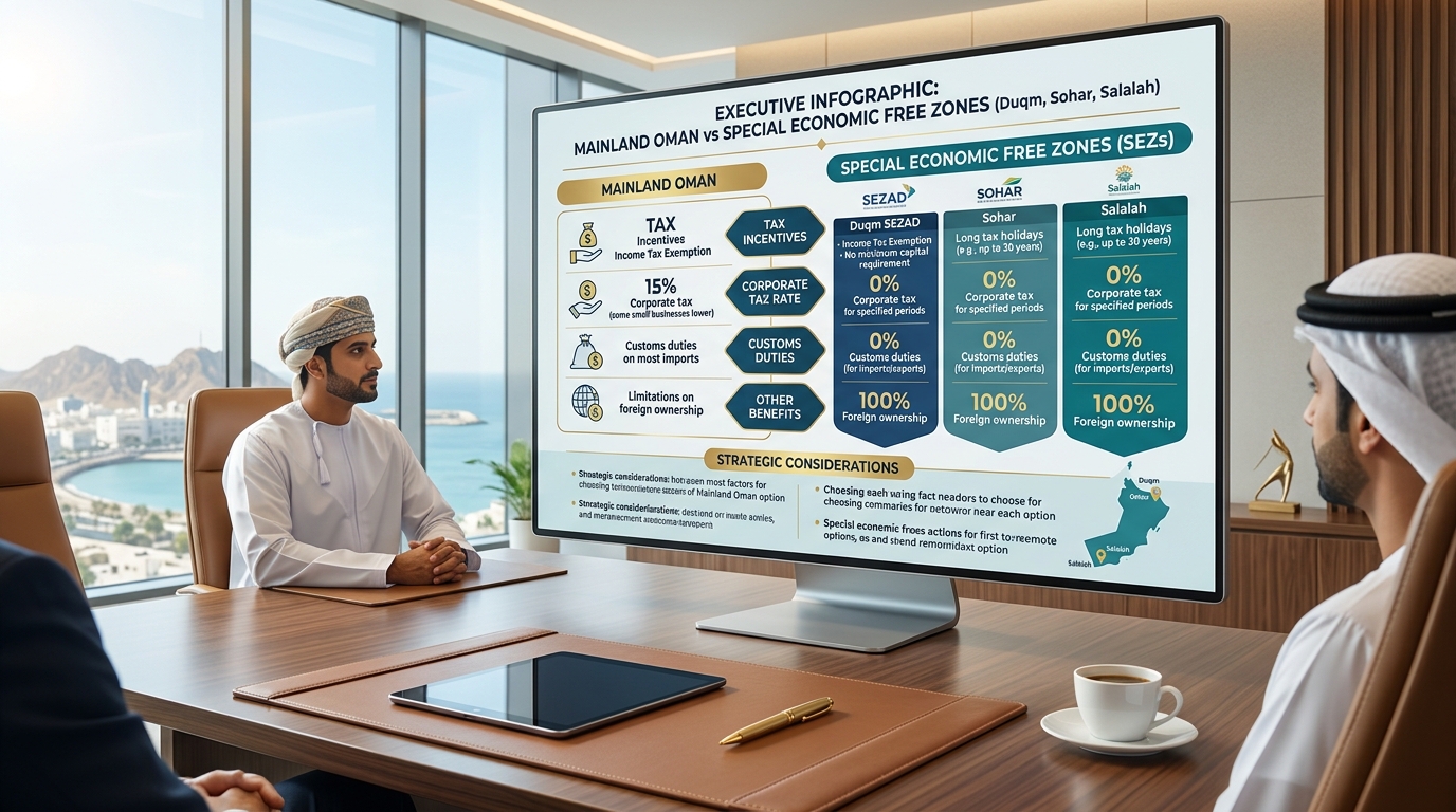 Mainland company registration vs freezone incentives in Duqm and Sohar Oman