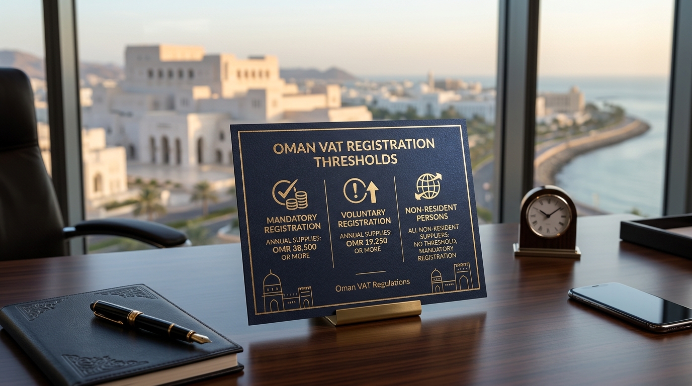 Oman VAT registration thresholds for mandatory and voluntary compliance in OMR